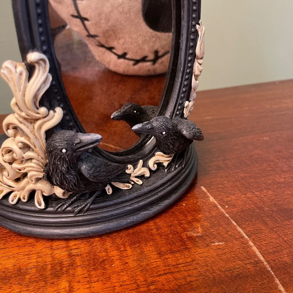 Yankee Candle Mirror Black Raven Night Halloween Decor Spooky Holder Whimsigoth